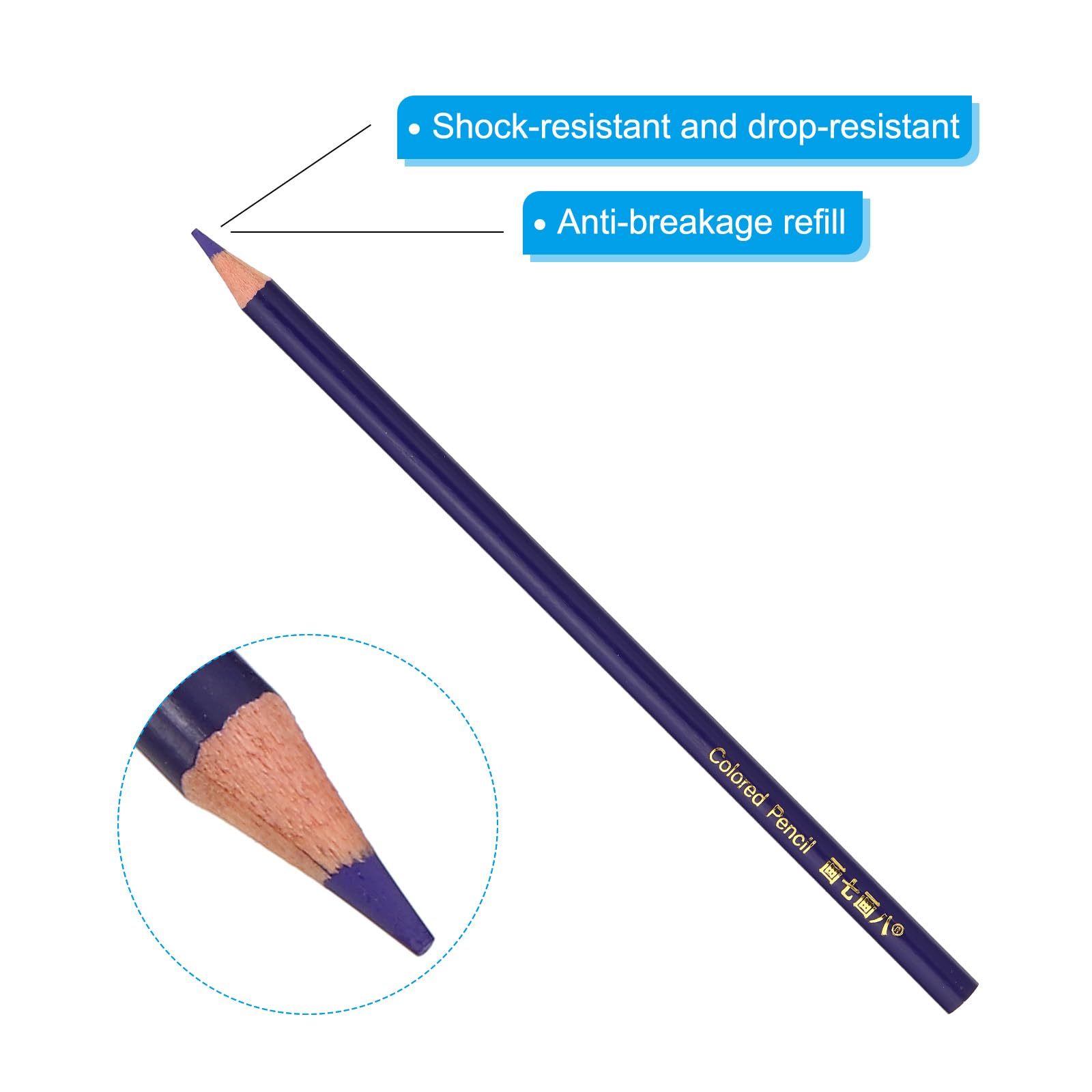 PATIKIL Blue Lotus Colored Pencils Set,6 Pcs Oil Color Pencils Wooden Coloring Drawing Pencil for Artists Art Painting - Image 4