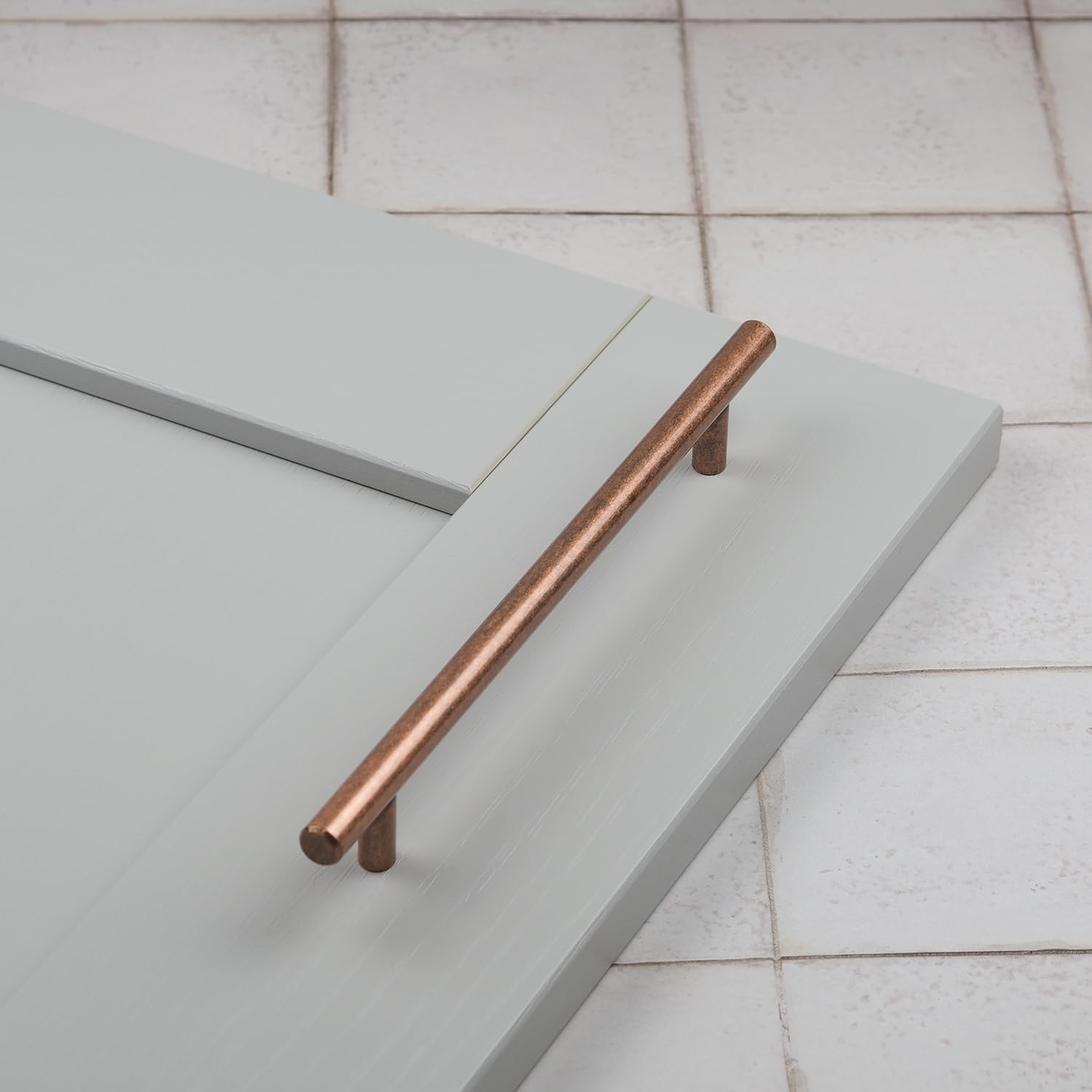 Handle & Home Antique Copper Kitchen Cupboard Handle 192Mm Hole Centre 10 Pack T Bar Cabinet Drawer Pull