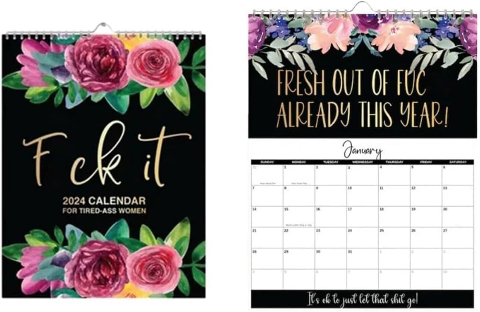 Amazon.com: OUSIKA Calendar 2024 2024 'Fuck It' Calendar For Tired-Ass  Women, Handmade Home Office Hanging Calendar New Year Gifts (Color : 2 set)  : Office Products