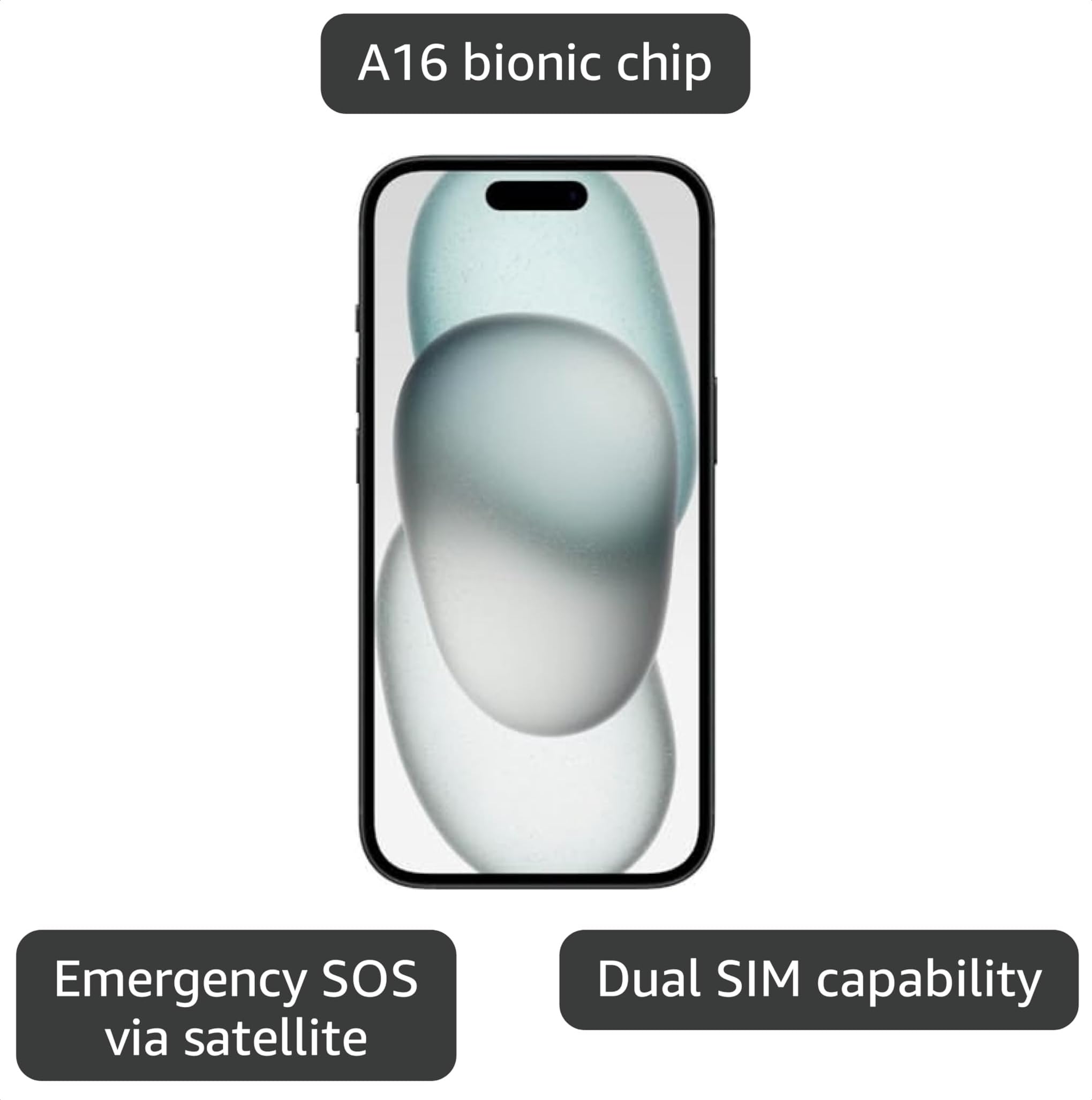 Amazon.com: Apple iPhone 15, 128GB, Black - Unlocked (Renewed