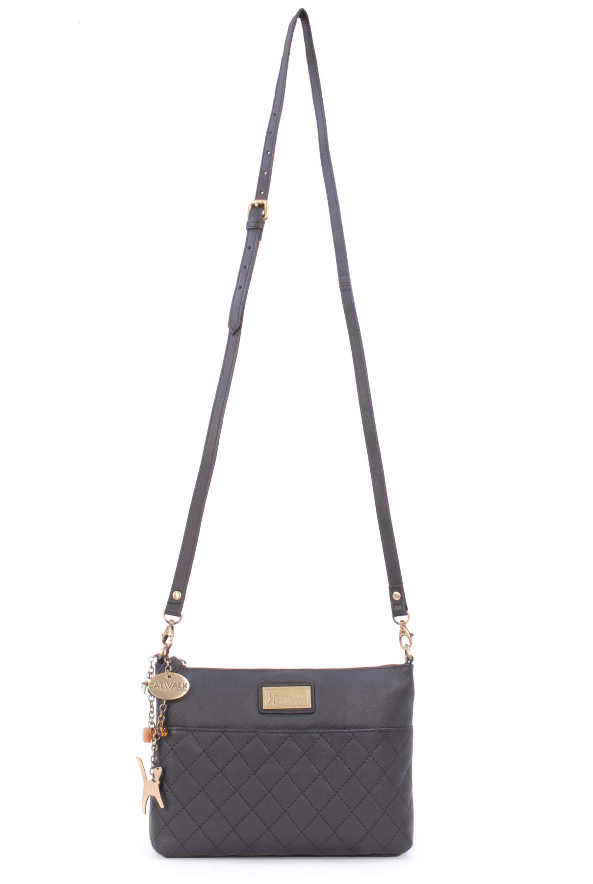 Catwalk Collection Handbags - Borsa a Tracolla Piccola da Donna - Borsa Pochette in Pelle Trapuntata - Tracolla Regolabile - Borsetta - Josie