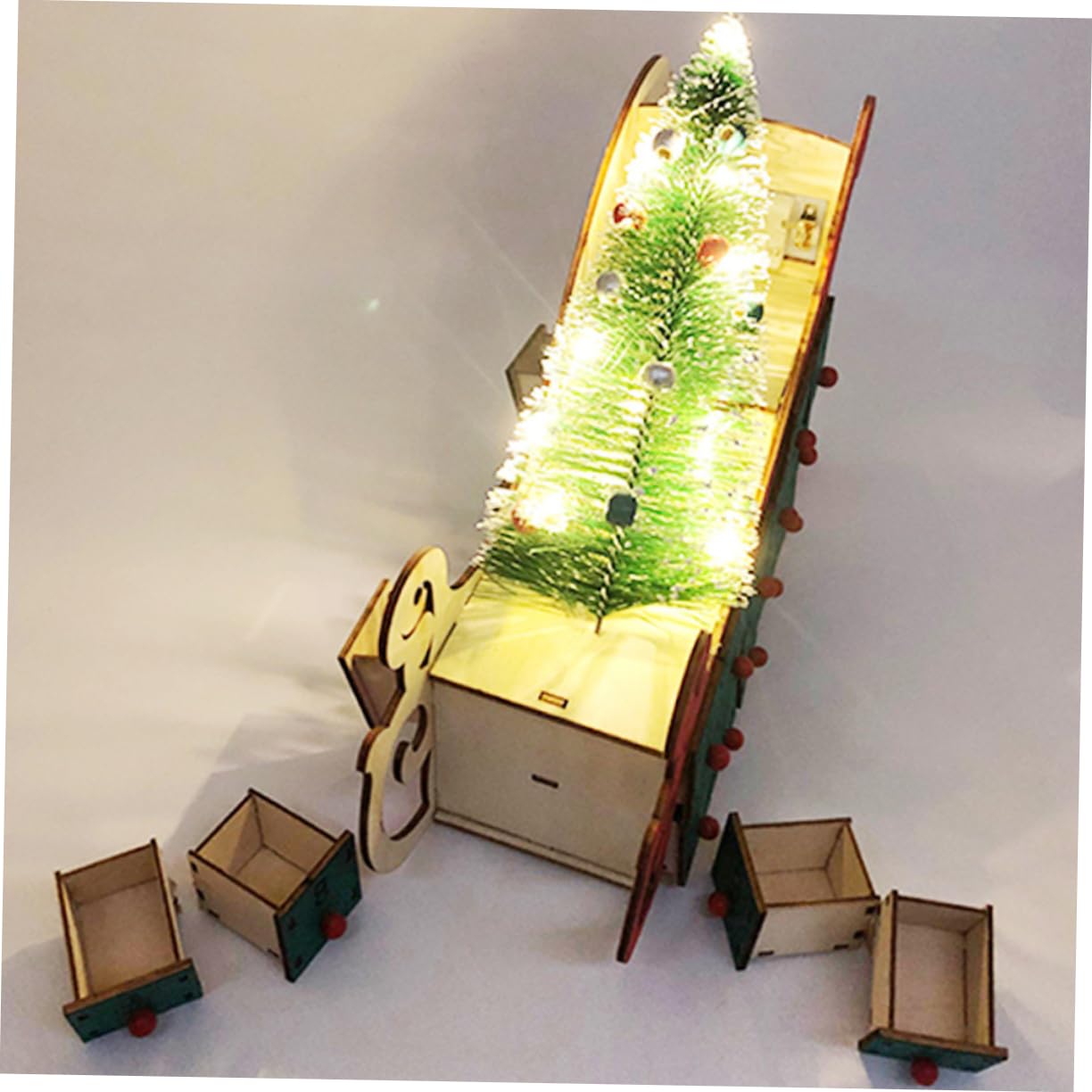 Weihnachtskalender Holz Countdown Dekoration Selbstgemacht Tischdekoration für Wohnzimmer Schlafzimmer