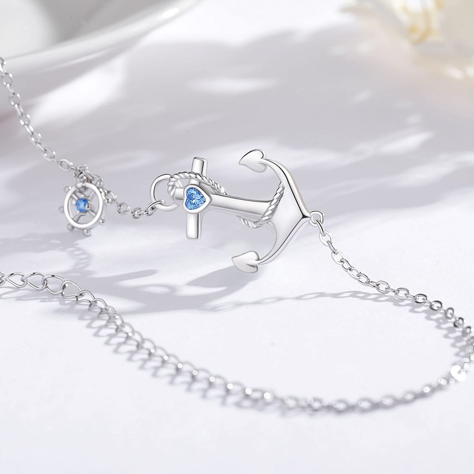 OHAYOO Anker Armband 925 Sterling Silber Anker Armband Nautisches Seemann Schmuck Geschenk für die beste Freundin der Frau
