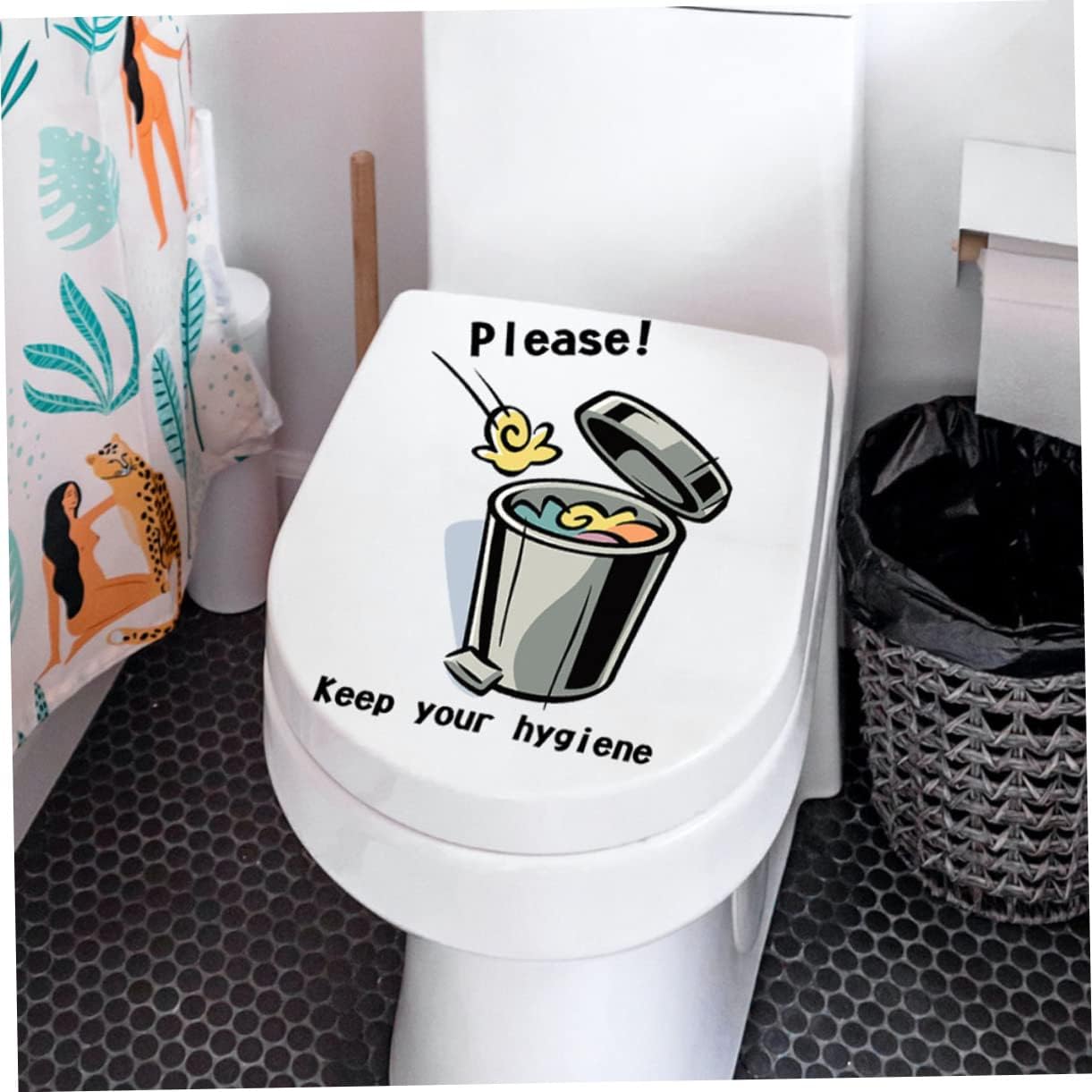 EXCEART 3 Sheets Toilet Sticker Toilet Seat down Reminder Funny