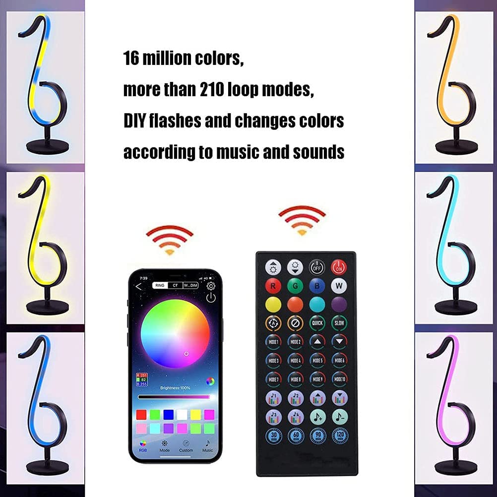 LED Wandleuchten RGB Innen LED Smart Atmosphäre Tisch-Wandlampe Dimmbar Farbwechsel mit App Steuerung und Fernbedienung Musiknote USB Neonlichter für Wohnzimmer Party Bar Weihnachten Geschenk