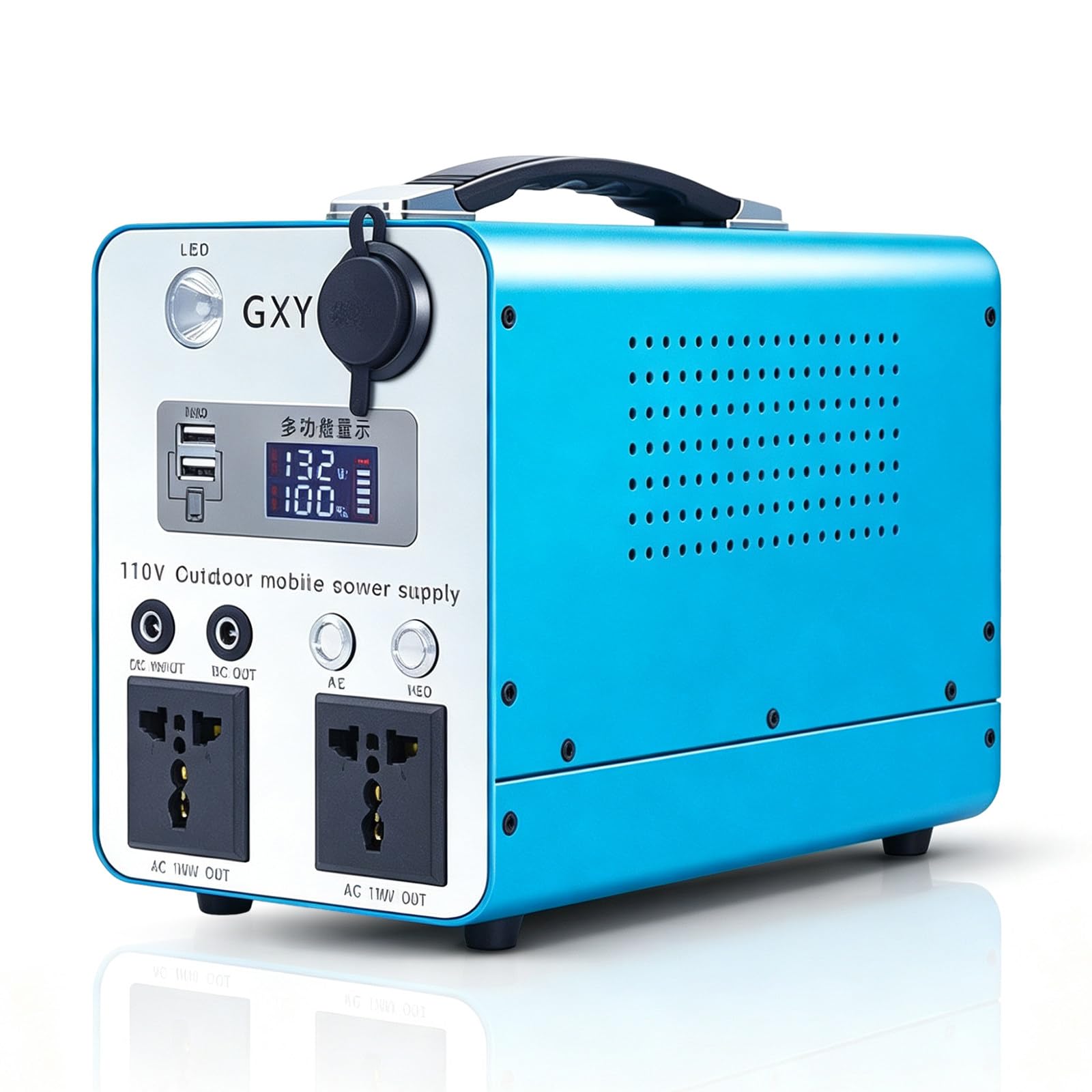 Estación de energía de Onda sinusoidal Pura de 300 W/500 W 500w | 2000 ciclos de vida, dos tomas de corriente alterna, salida para cochera de 12 V, para acampar y trabajar en el campo.