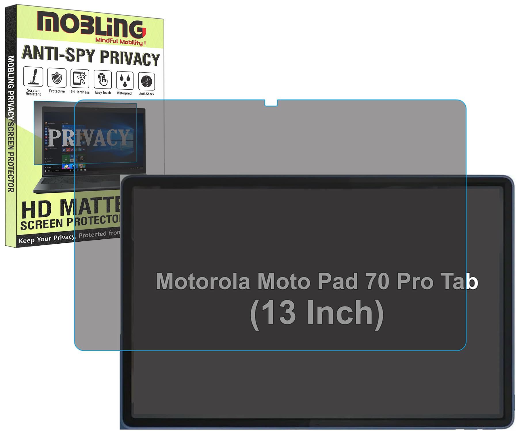Privacy Matte Anti Spy Screen Guard Compatible With Motorola Moto Pad 70 Pro Tab (13 Inch Tablet) Anti Peep Screenguard Not a Tempered Glass Screen Protector-image-17