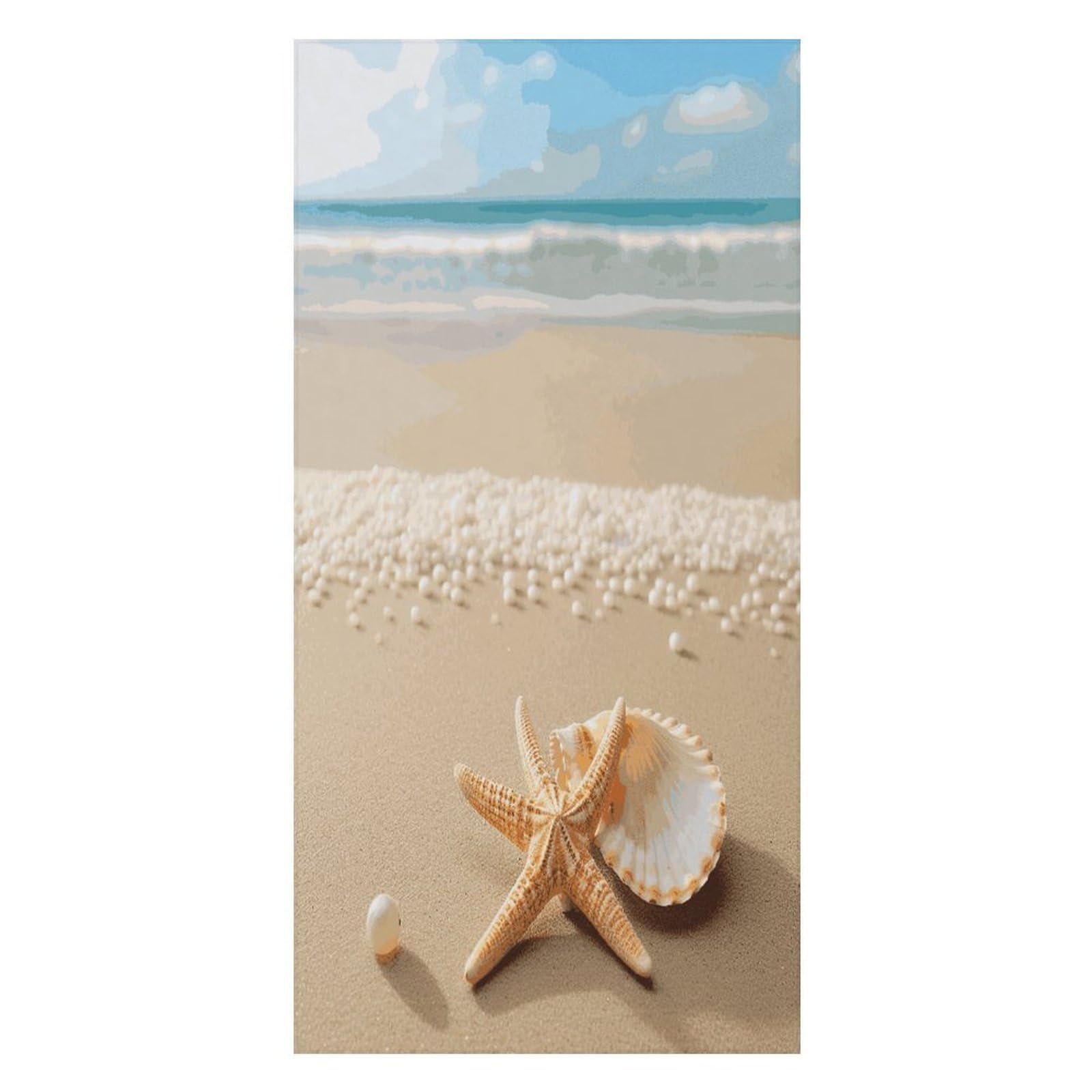 JTREHY Starfish Shell and Beach Beach Towel Extremely Soft Oversized Towels Lightweight Sports Absorbent Bath Towel Suitable 160"x80" for Swimming Camping Beach