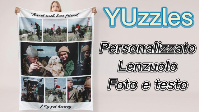 Coperta Personalizzata Youltar Con Foto E Testo - Regalo Su Misura Per Compleanno, Anniversario, Natale - Flanella Morbida Antipelucchi - 76x101 Cm
