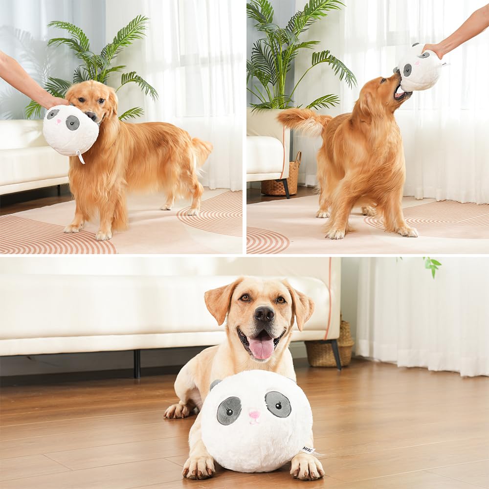 Hero Chuckles Ball Jouet en peluche pour chien – Jouet couineur pour chien – Balle durable avec couineur 3 en 1, panda