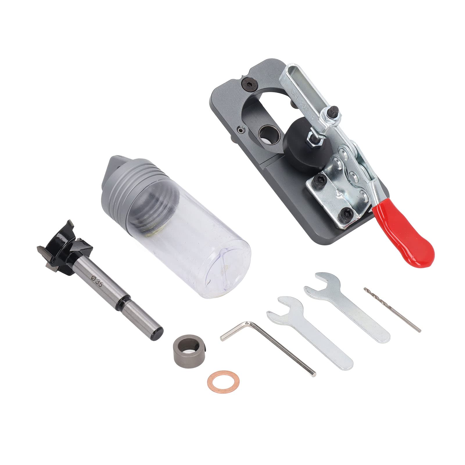 Kit di localizzazione fori per cerniera da 35 mm Strumento professionale per cerniera per mobili in lega di alluminio con anello di arresto della profondità e punte da trapa