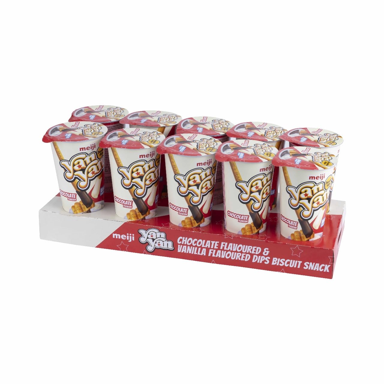 meiji Yan Yan Biscuits (Pack Of 10, Chocolate and Vanilla, 540 Gram)