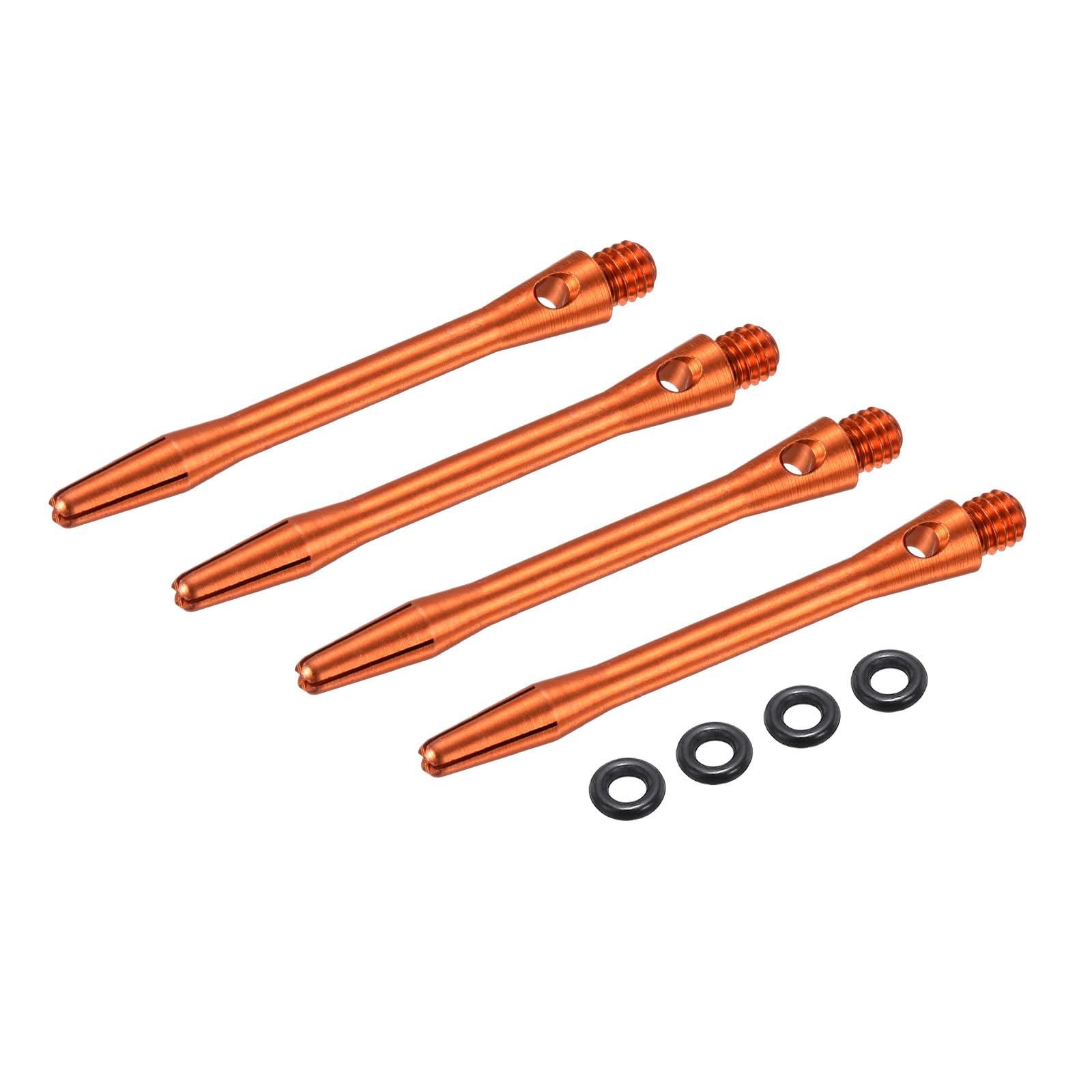 PATIKIL Aluminum Dart Shafts 45mm, 4 Pack 2BA Thread Dart Stems Replacement Accessories with Rubber Rings for Steel Tip, Orange