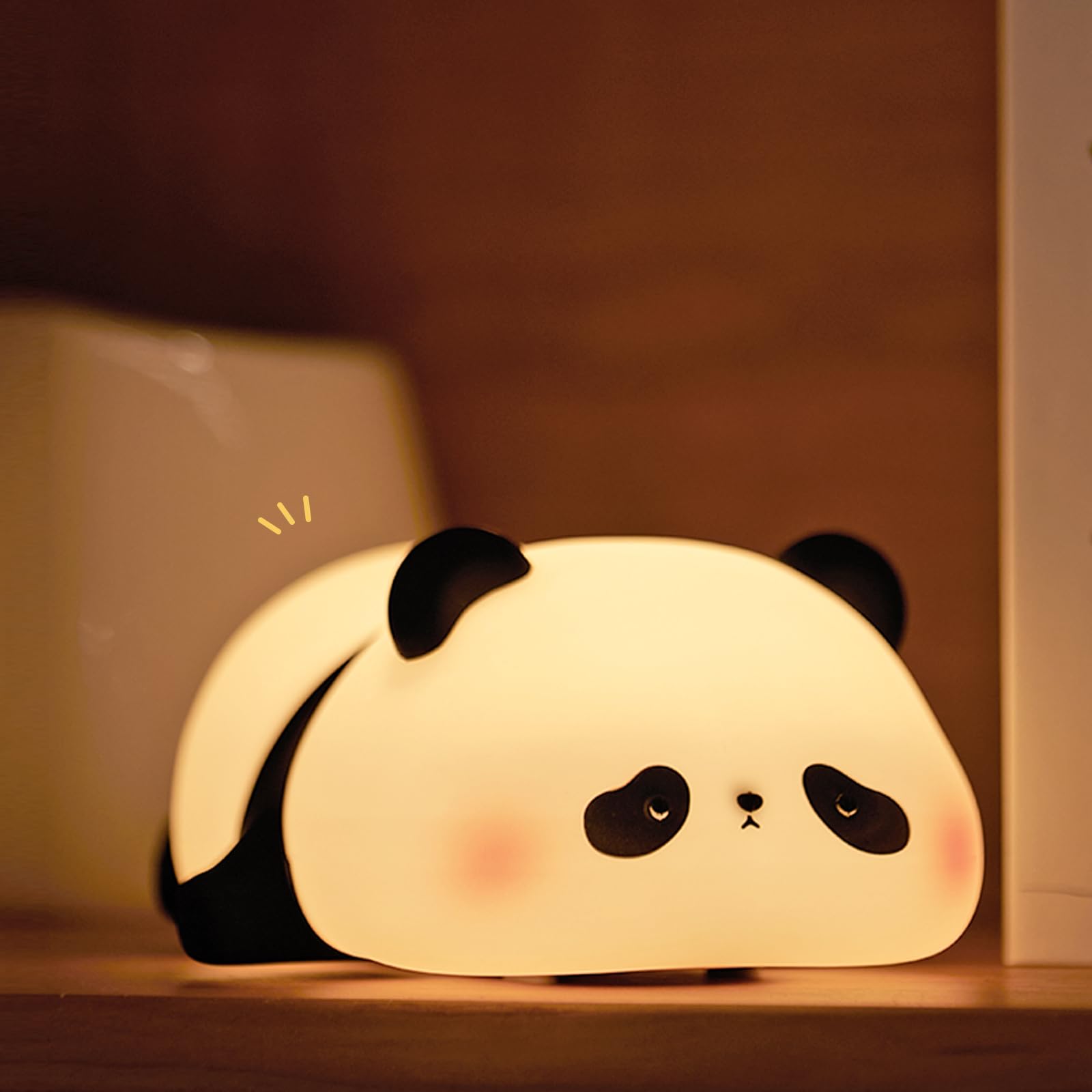 URAQT Panda Night Light for Kids Rechargeable Cute Animal Squishy Silicone Touch Lamp