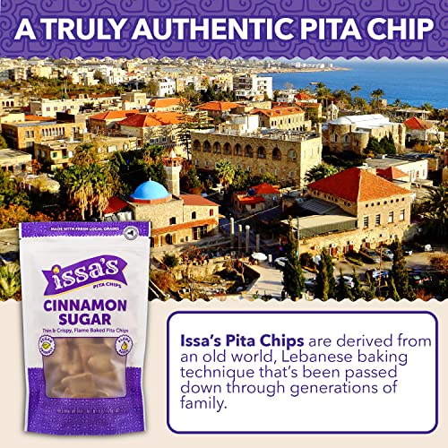 Issa's Pita Chips Lebanese Style Flame Baked Sweet Cinnamon Sugar Pita Chips | Kosher, Vegan, Crispy And Thin Pita Chips With No Preservatives | 6 Packs Of 6Oz Individual Bags Of Pita Crisps #TOP4