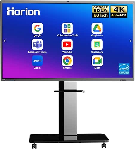 4K Smart Board - Google EDLA-Certified Interactive Whiteboard, 50-Point Touch,