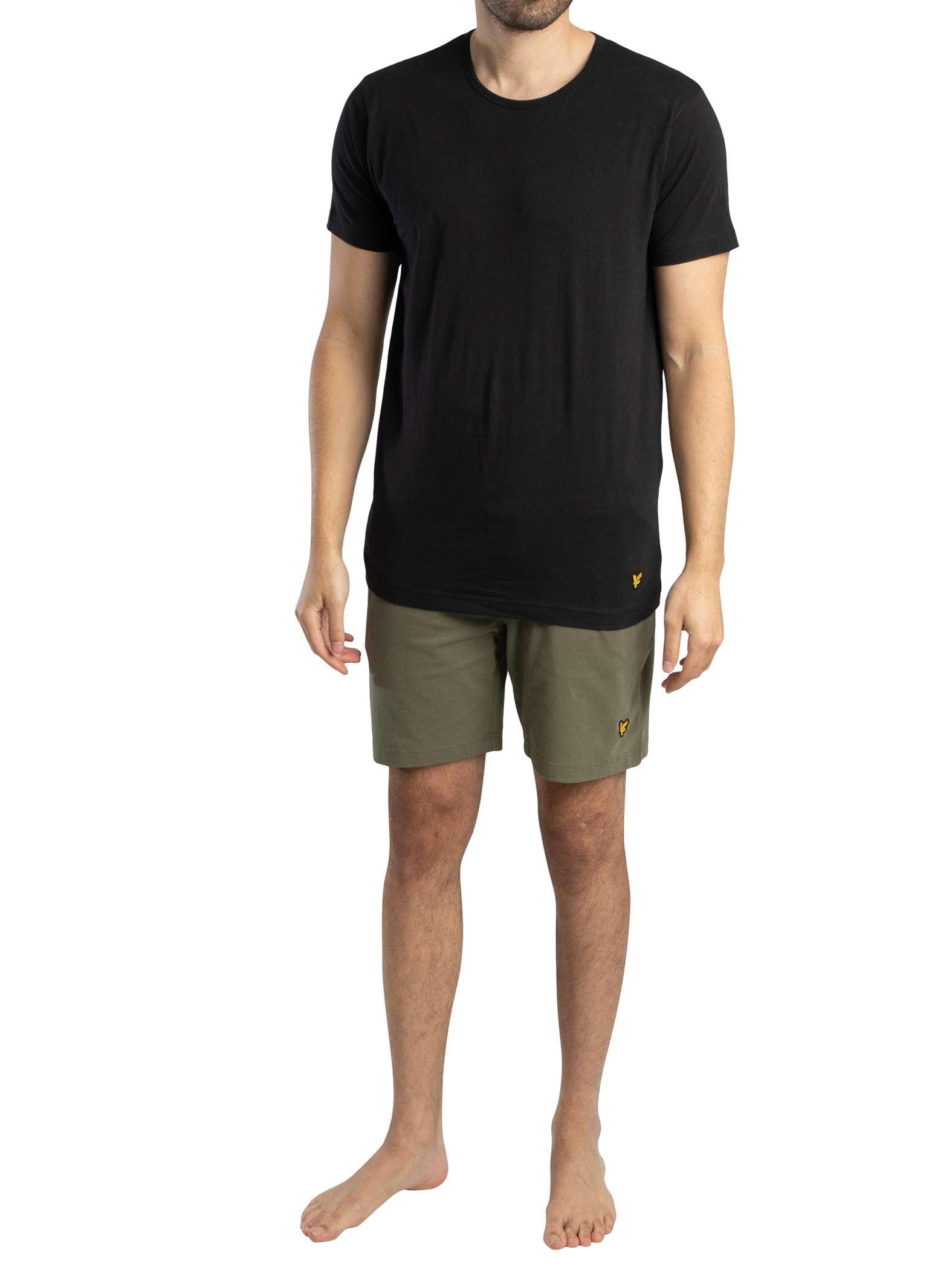 Lyle & Scott Men's Charlie Lounge Pyjama Set, Black/Beetle, XL