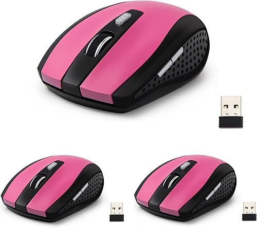 Miniatura 8 de Mouse inalámbrico de 2.4 GHz, 6 botones, nano receptor para laptop, PC, Chromebook, laptop, oficina, paquete de 10