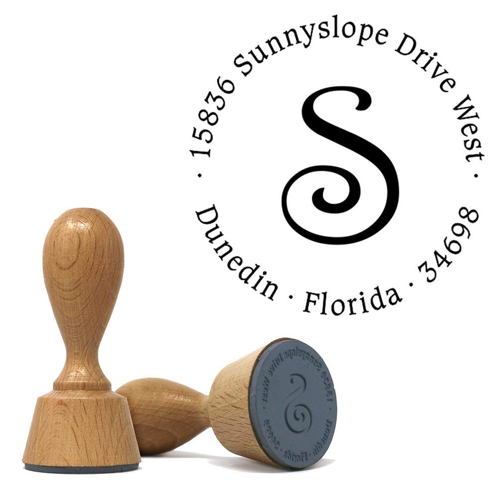 Custom Classic European Hand Stamp | Solid Oak European Hand Stamp | Design 5