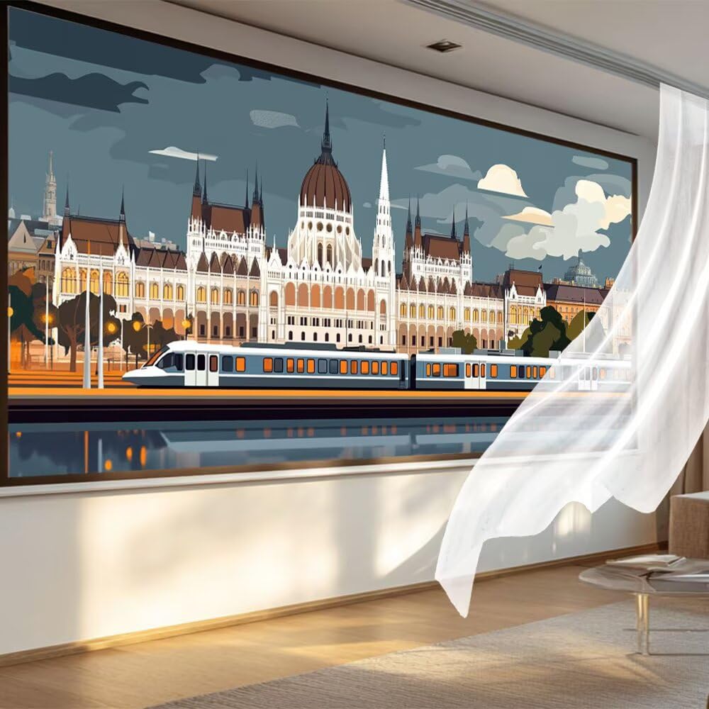 Diamentowe malowanie Kościół Diamentowa sztuka Rysunki z diamentami 70 x 140 cm, obraz diamentowy Pełny zestaw Haft krzyżykowy DIY Mozaika Kryształ Malowanie według numerów, Dekoracje ścienne Prezenty