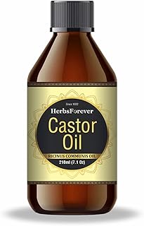 Herbsforever Castor Oil (Ricinus communis)- Premium Cold Pressed Rich & Thick |100% Pure,Unrefined, Hexane-Free|Multi Benefit Hair Growth, Skin Softner, Moisturizer|7.1 fl oz(210ml), USDA Organic