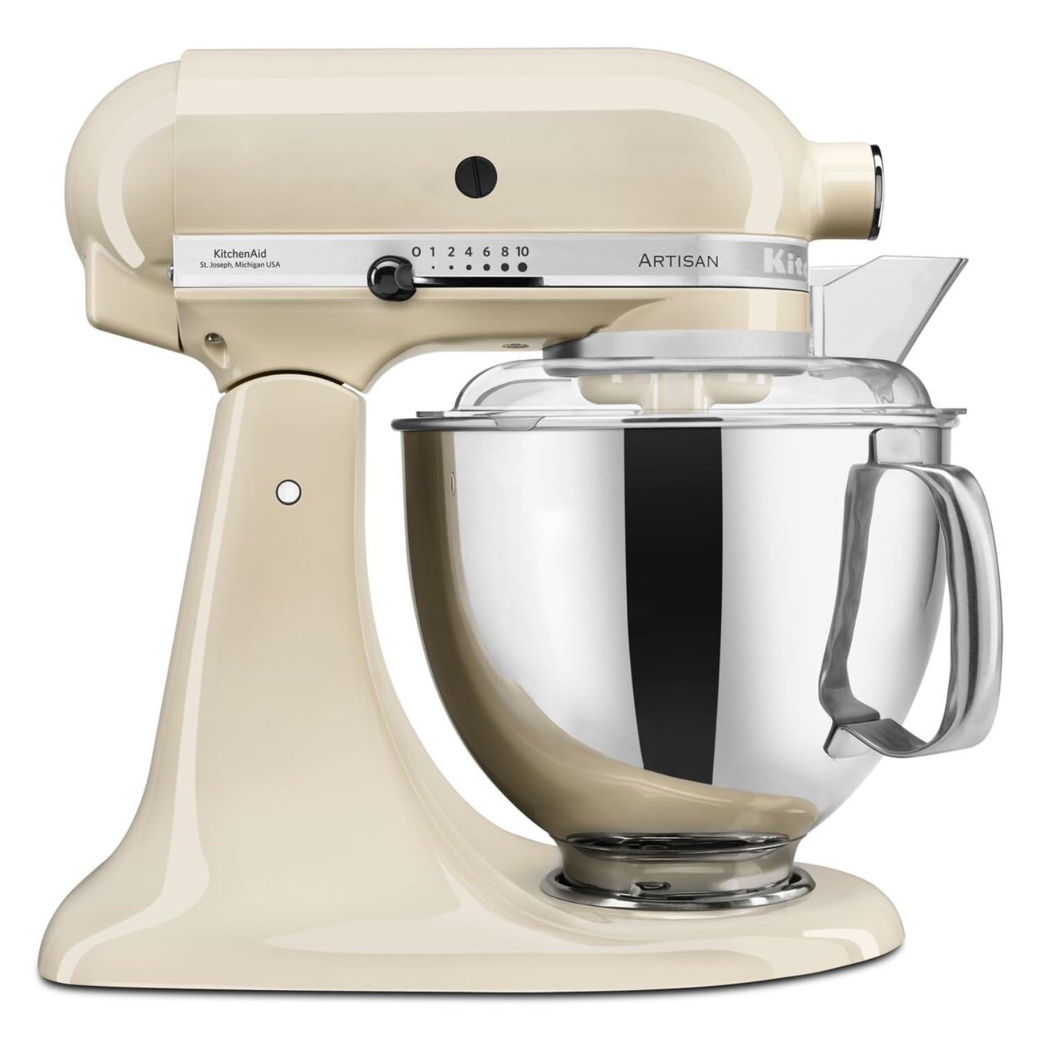 Kitchenaid Planetaria - Artisan - Robot Da Cucina Con Testa Inclinabile E 7 Accessori - 4.8 L - Impastatrice - Color Crema-image