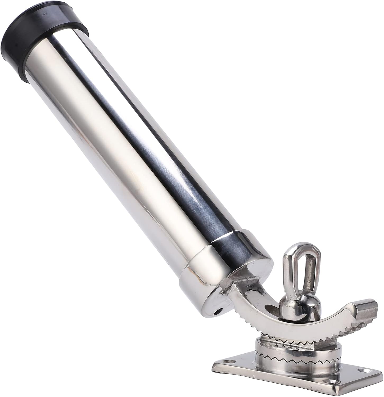 EVTSCAN Deck Mount Fishing Rod Holder, 316 Stainless Steel, Heavy Duty 360 Degree Left Right Adjustable, Rod Pod Rack for Marine Boat Yacht Fishing Gear