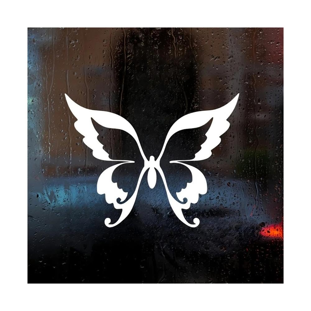 Butterfly Matte Vinyl Sticker Self-Adhesive Decal for Car Truck Windshield Bumper Laptop Decor(White)