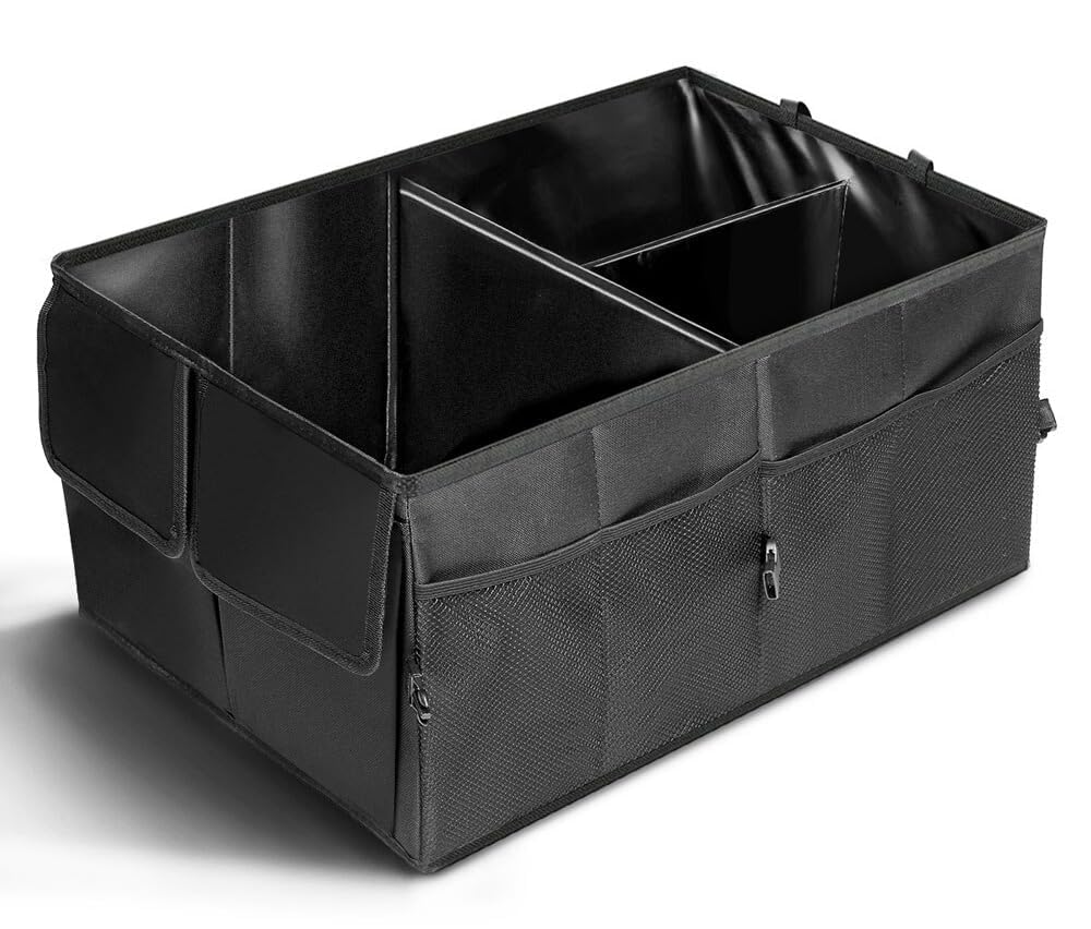 MOHAK Oxford Foldable Trunk Organisers Car Storage Box Multifunctional Waterproof Car Boot Organiser Non-Slip for Trunk Storage, Black
