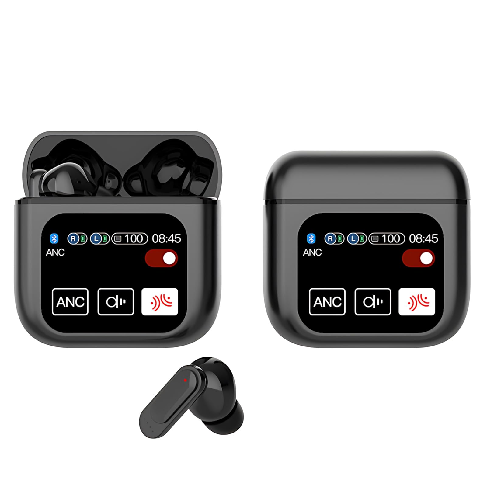 Language Translator Earbuds Bluetooth 5.4 Stereo Headphones Touch Screen Case IP67 Waterproof Two-Way Translation Device Supports 144 Languages Online