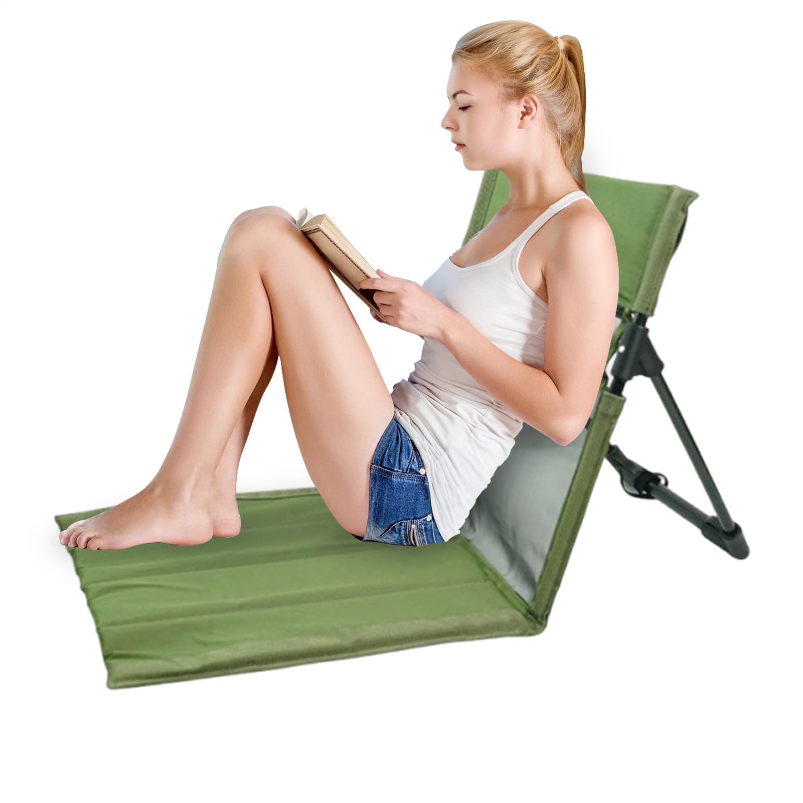 Chaise pliante d'extérieur avec dossier et sac de camping