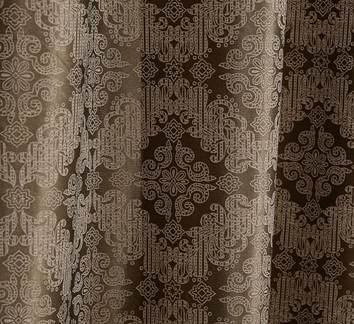 Image of Yarnis Damas Printed Room Darkening Polyester Curtains 8 Feet Long Set of 2 for Door & Windows Living Room, Coffee Brown, Parda