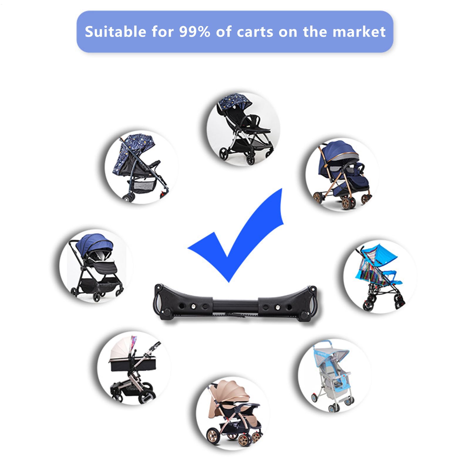 Conectores Universales De 3 Piezas Para Cochecito Para Bebés, Conectores Ajustables Para Conectores Dobles De Conectores De Unión De Seguridad Portátil