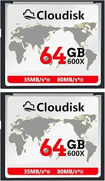 Pack of 2 Compact Flash Card 64GB 600X CF 2.0 Card Performance for DSLR Camera, Vintage Digital Camera and Industry Equipment 64 GB