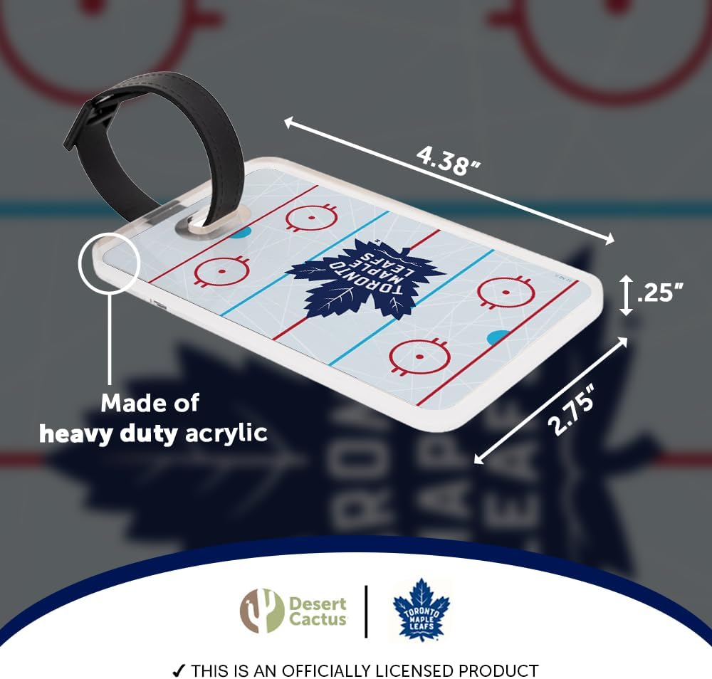 Desert Cactus Toronto Maple Leafs Luggage Tag – Official NHL National Hockey League Travel ID Label for Suitcases, Bags, and Carry-Ons (Acrylic Luggage Tag C)