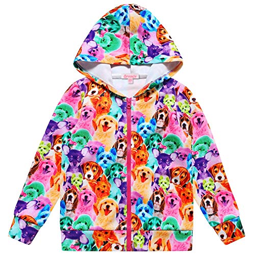 Qpancy Dog Hoodie For Girls T Zip Up Jacket Fall Spring Outfits Kids Clothes 4T 5T #TOP15