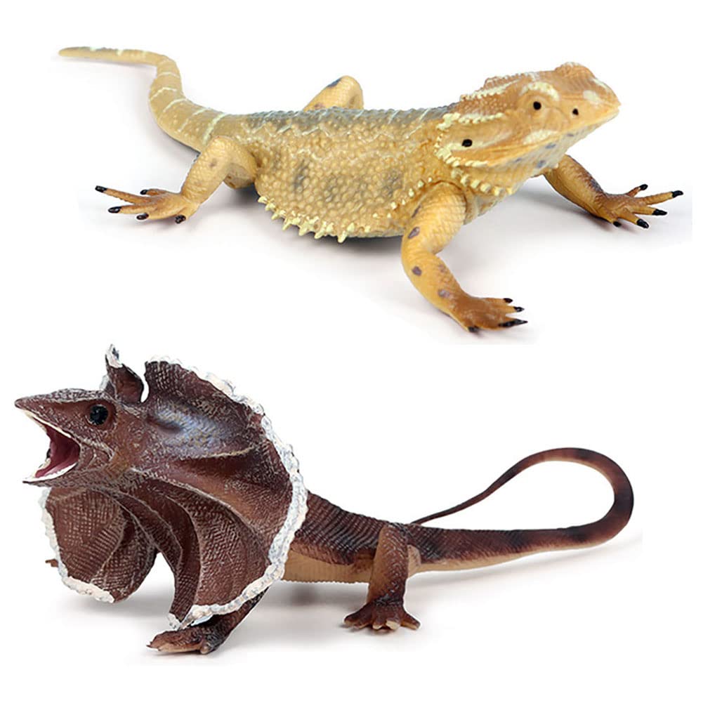 BLAPNKRealistic Lizard Animal Model Toys 2 Pcs Simulated Lizard Reptile Figurine Collection Playset Science Educational Props