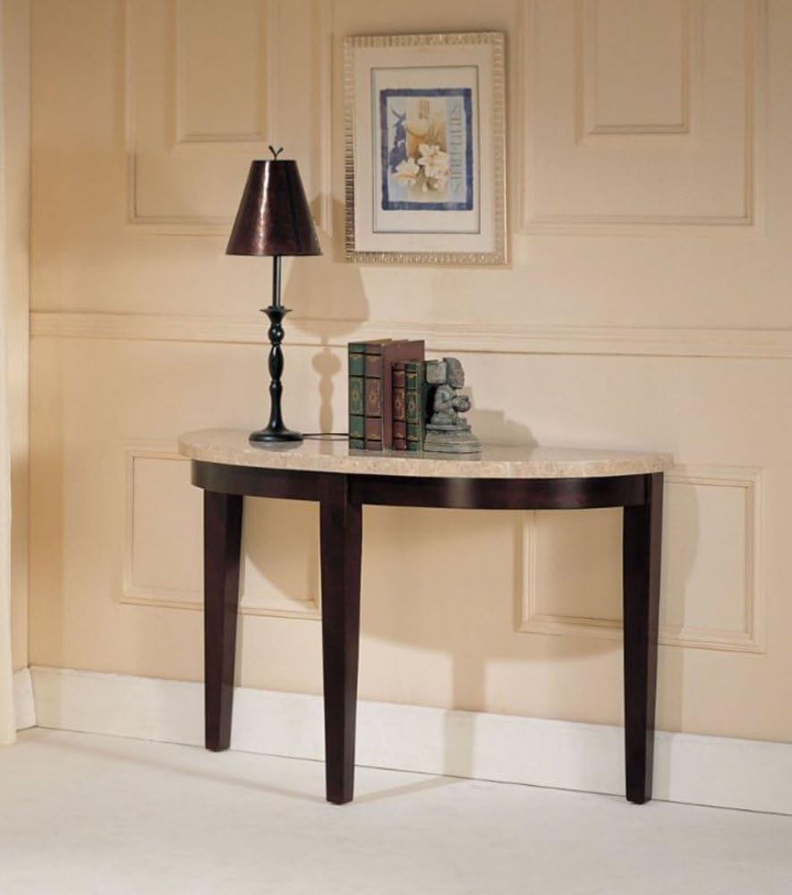 Sofa Table with Faux Marble Top in Espresso Finish Home
