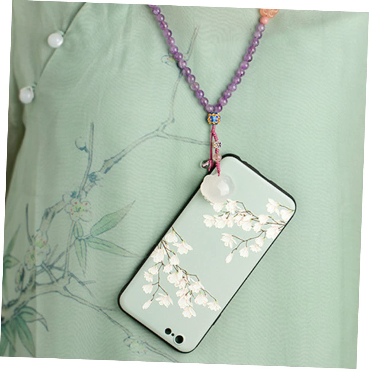 Tofficu Lanyard Naturale per Cellulari Tracolla Decorativa Viola Accessorio Elegante e Resistente per Smartphone e Abbigliamento
