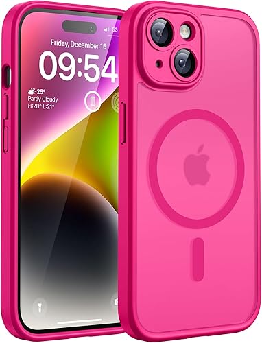 Miniatura 73 de TOCOL Funda magnética para iPhone 15, protección completa mejorada de la cámara, compatible con Magsafe, protección contra caídas, translúcida mate,