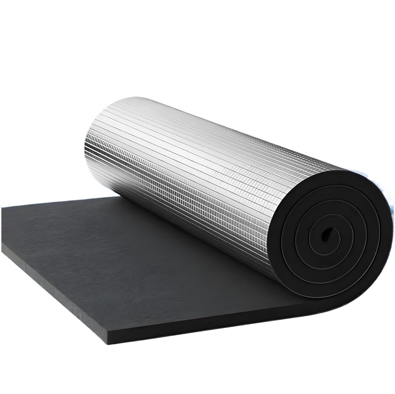 Lámina de aluminio aislante Espuma, Tamaños múltiples negros de plata gruesos autoadhesivos del rollo 5-50m m del aislamiento del papel de aluminio(15mm,1 * 9m/3.2 * 29.5ft)