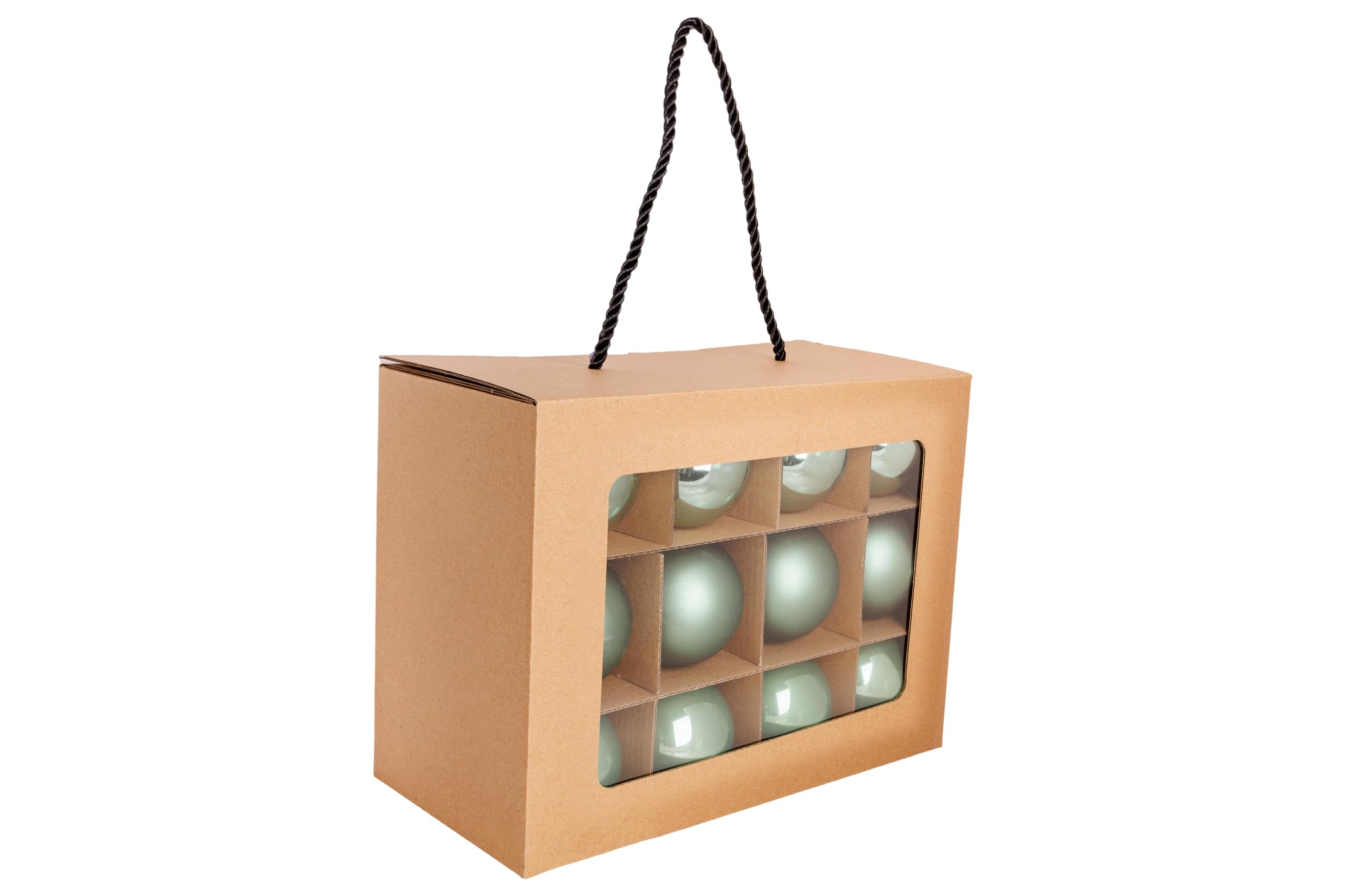 Cosy Home Lote de 24 Bolas de Navidad de Cristal, Menta Brillante Mate, D6 cm