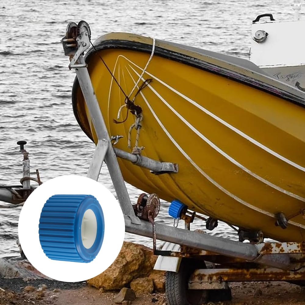 Set di rulli per rimorchi per Barche, 2 Pezzi, rulli oscillanti a Coste Marine, 108 x 75 x 19 mm, Blu PP, Resistenti alle Alte Temperature, per Il varo di rimorchi per Barche e Yacht