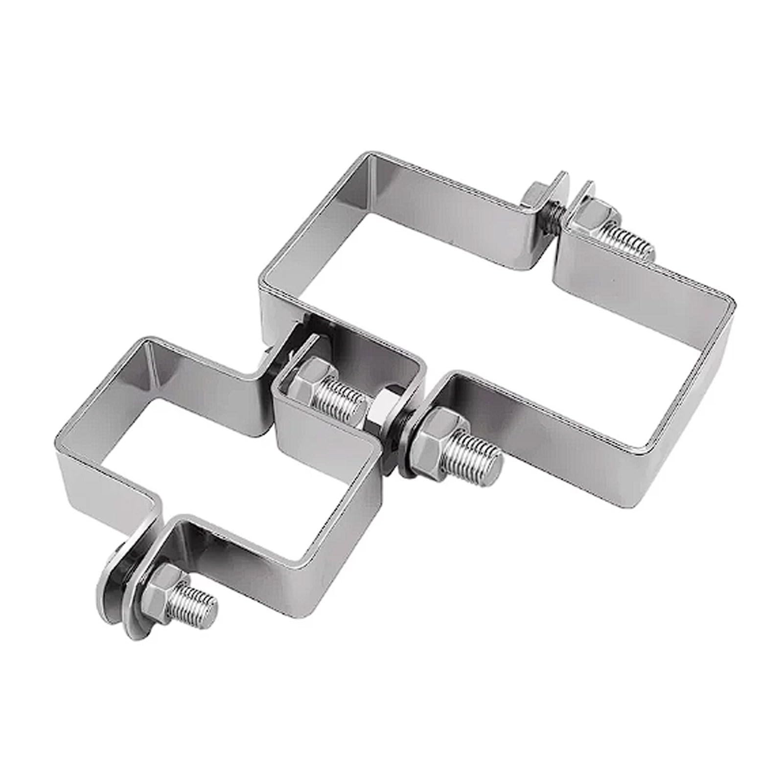 Fascette per tubi quadrati spesse in acciaio inox 304, 6 set di clip a sella e clip a U, fascette senza fili per 60x40-240mm Fibbia di fissaggio(60 * 120)