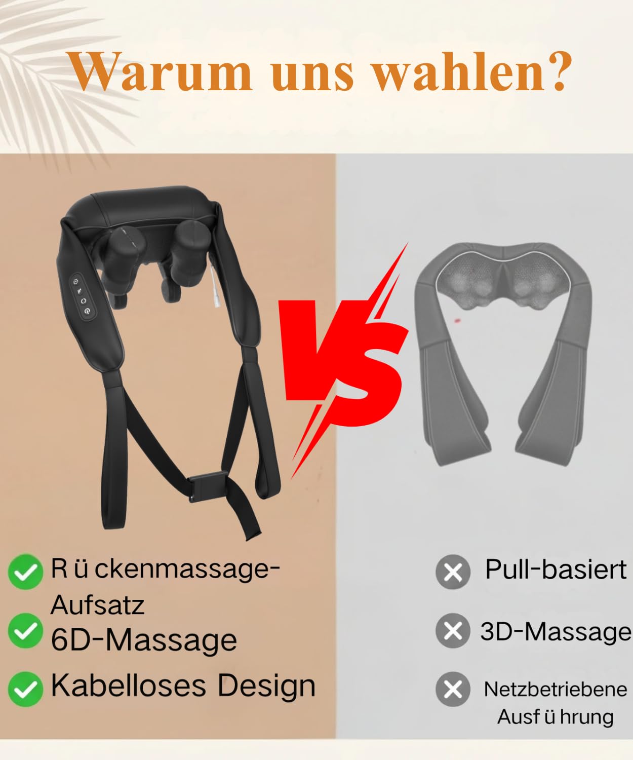 Kabelloses Shiatsu Massagegerät 4D,Nackenmassagegerät mit Wärme, 4D Shiatsu Tief knetende Nackenmassage für Nacken, Schulter, Rücken, Geschenke für Frauen Männer