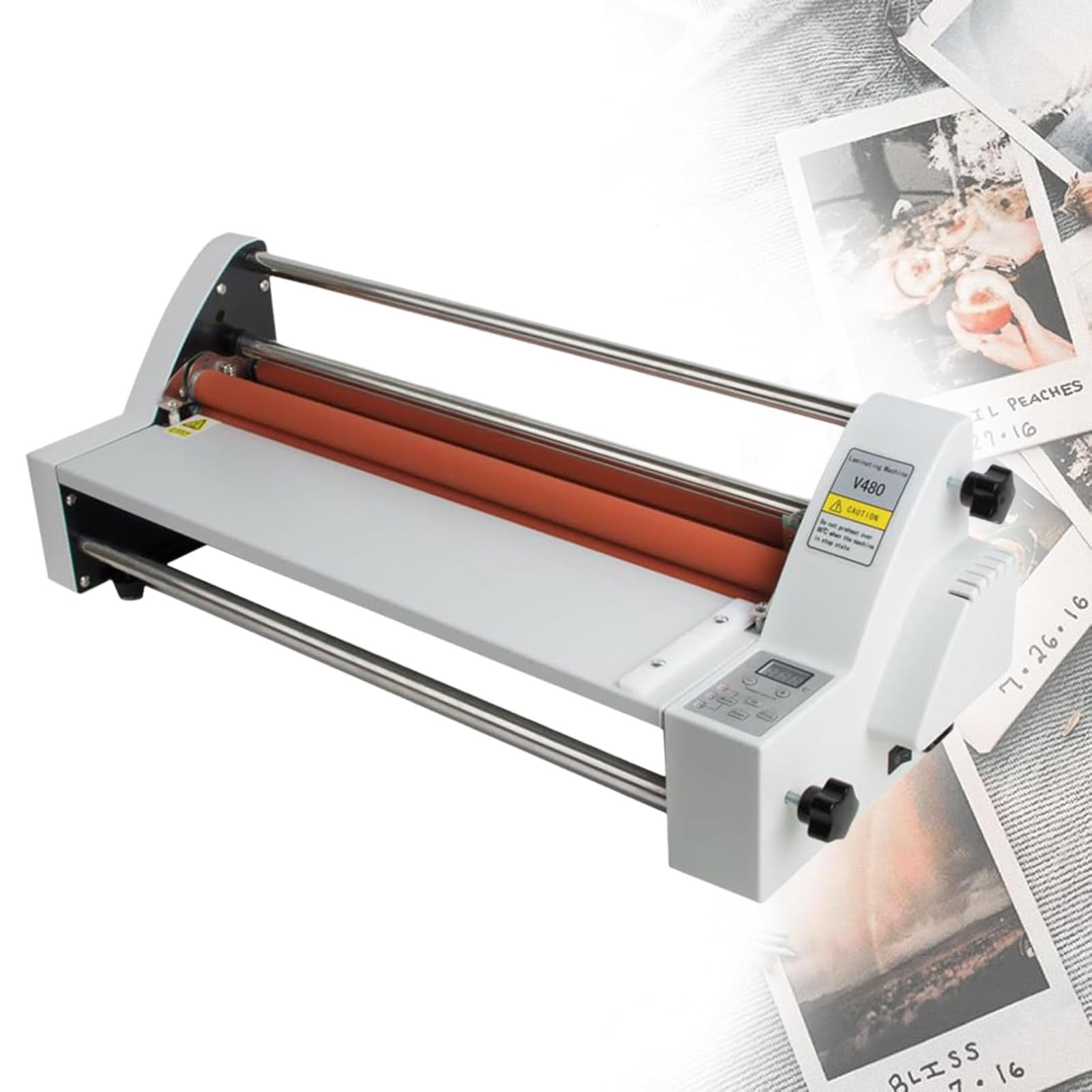 Office Presentation Laminators, Single Double-Sided Laminating Machine, Industrial Commercial Laminator Machine, 0.1 To 5 mm Thickness, Digital Display, For Paper, Cardboard, Wood Veneer, PVC V480