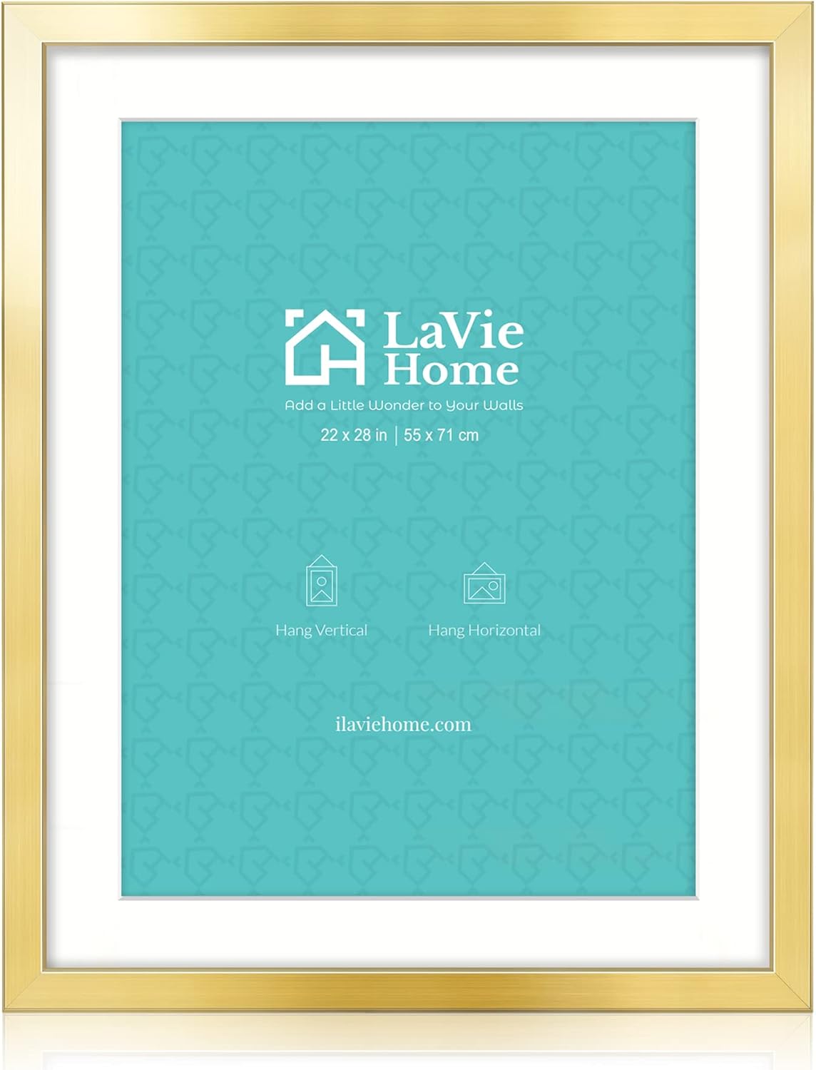 LaVie Home 22x28 Picture Frame Gold Poster Frame,Display Pictures 18x24 with Mat or 22x28 Without Mat, Stable and Sturdy Frame and Polished Plexiglass, Horizontal and Vertical Format of The Walls 22x28 Gold