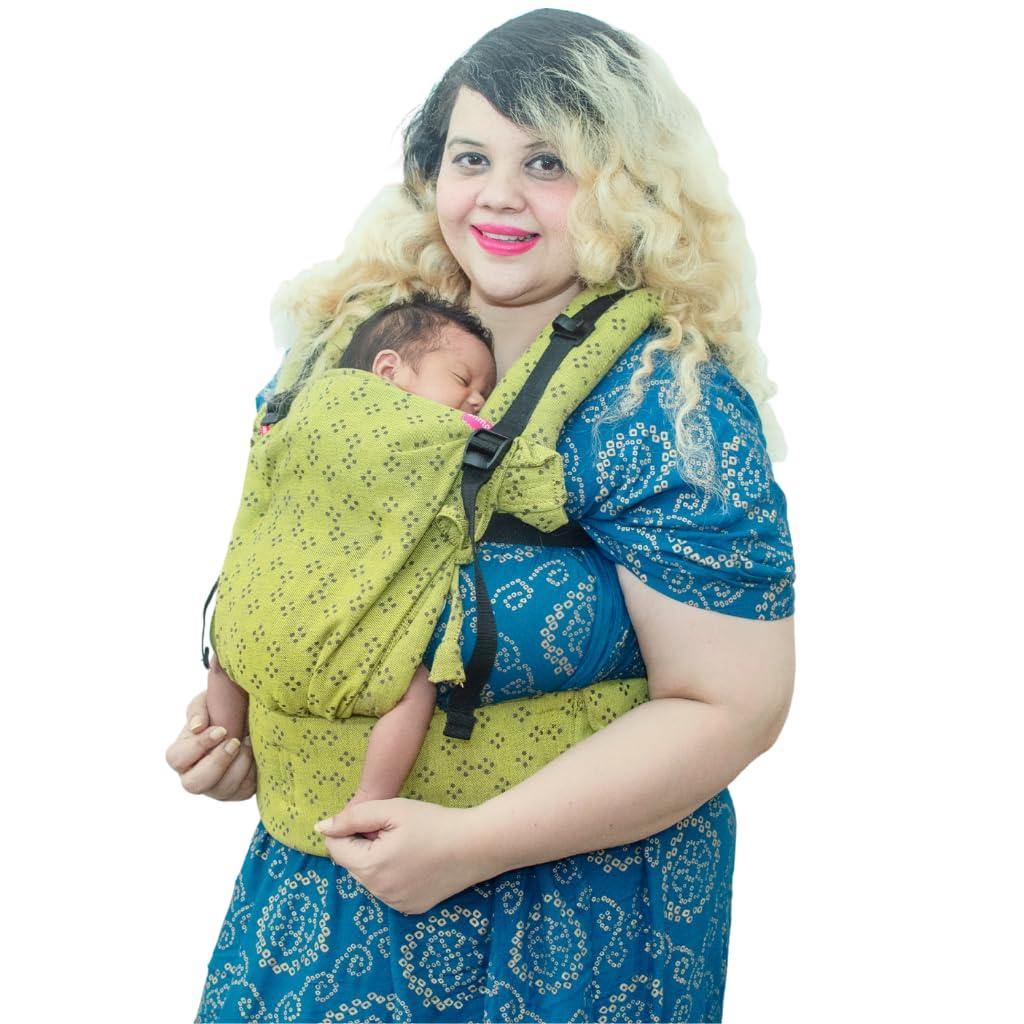 A Anmol Baby Ergonomic Adjustable Baby Carrier Flexy - Premium 100% Handwoven Cotton Newborn to Toddler - 1 Day to 4 Years, 4 Ways to Carry, ASTM Tested, 3-20kg (Bandhini)-image-15