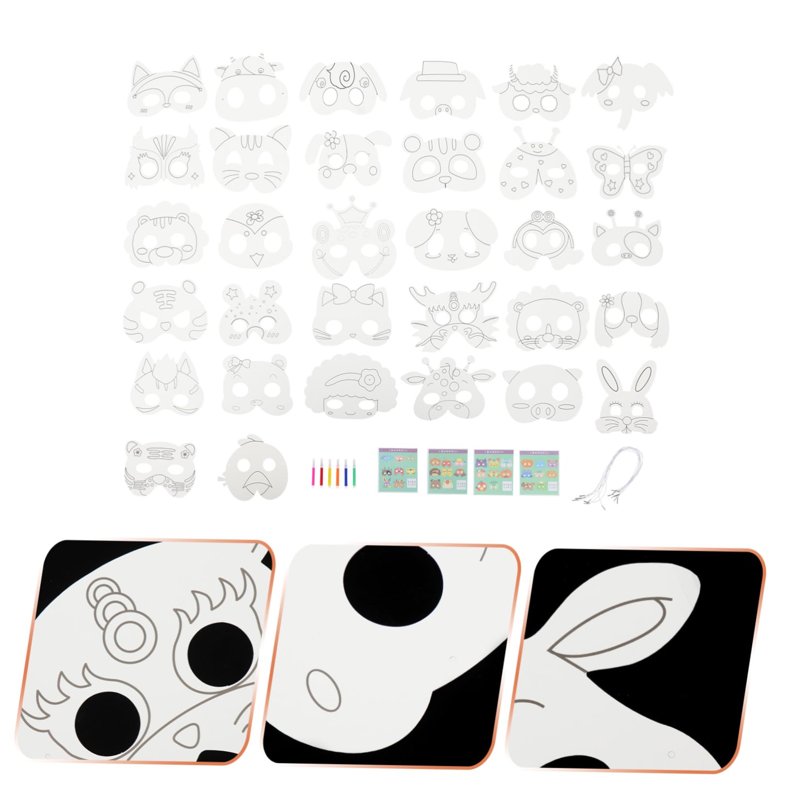 ibasenice 5sets Maschere Fatte Mano Per Maschere Animali Da Colorare Vuote Per Feste e Halloween Attività Creative Per Sviluppare La Manualità Dei