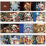milaosk 12 biglietti di Natale per Diamond Painting 5D, fai da te, biglietti di auguri di Natale, con busta, set di cartoline di Natale per amici, familiari, insegnanti immagine